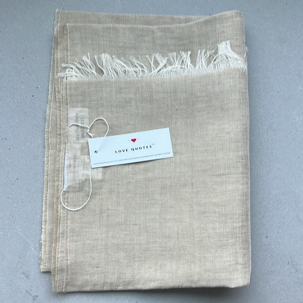 Italian Linen/Cotton Scarf with Eyelash Fringe